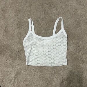 PacSun White and Blue Patterned Tank Top